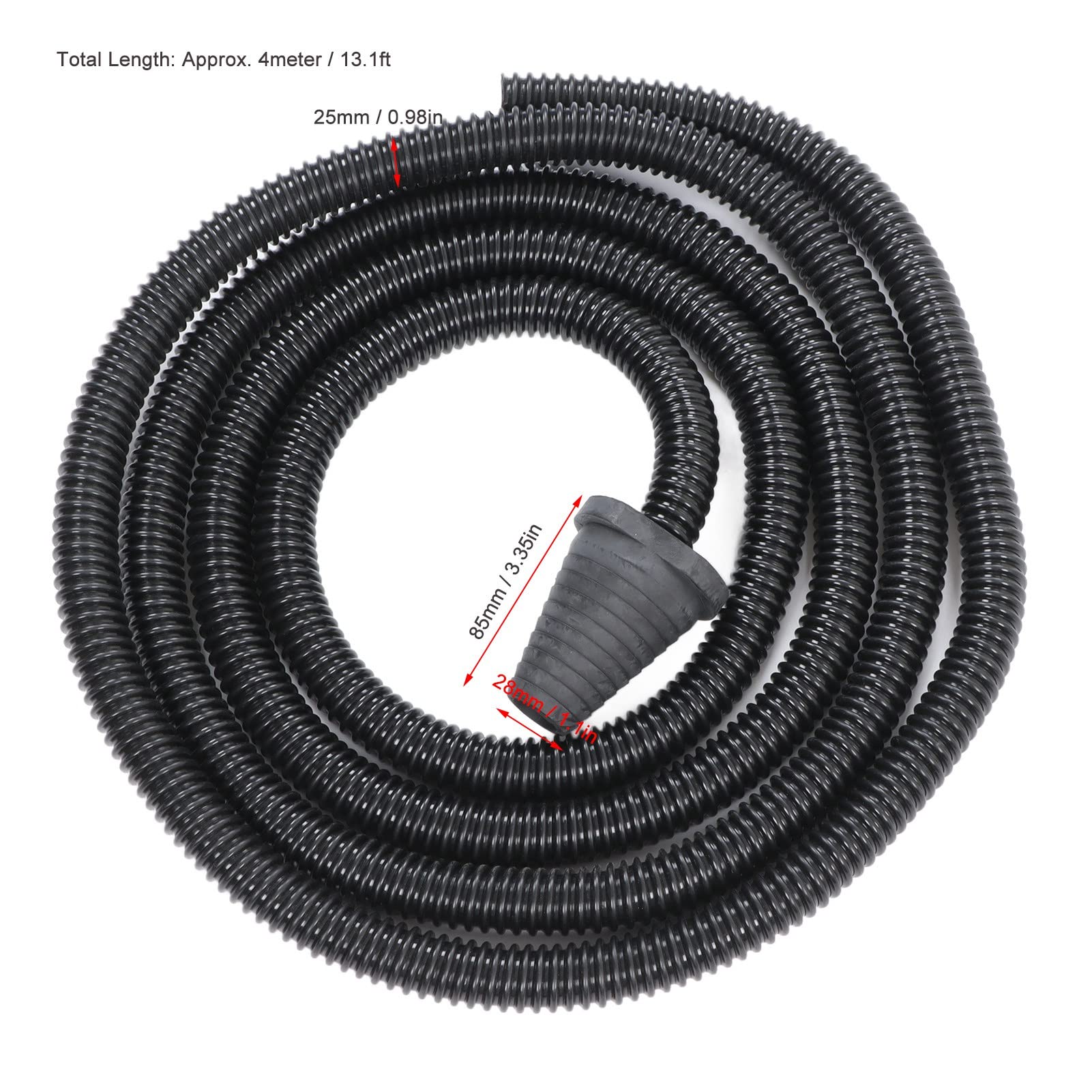 KANASI Manguera de recolección de polvo, tubo roscado corrugado de goma flexible para herramienta eléctrica, aspiración, amoladora de pared, recolección de polvo