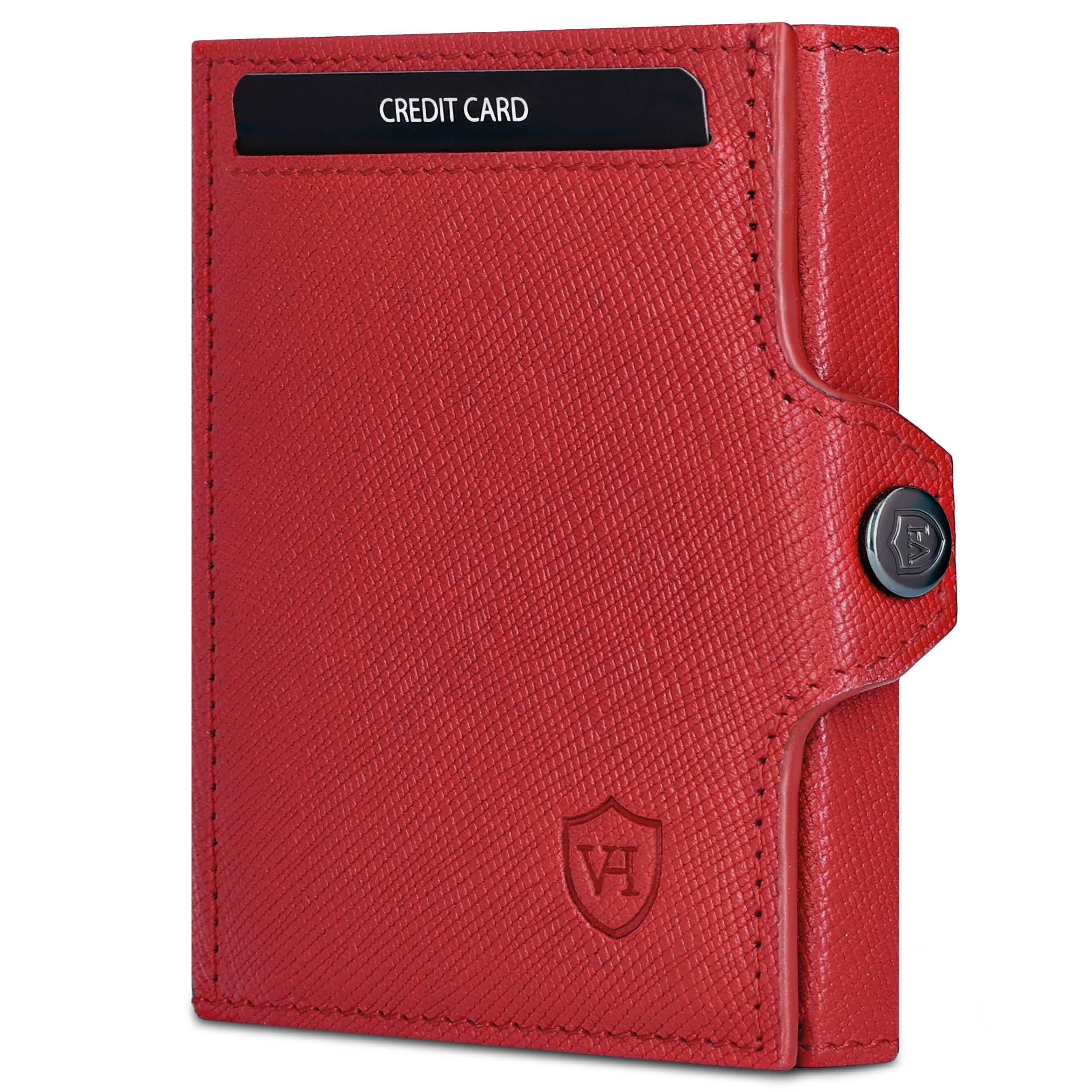 VON HEESEN Slim Wallet mit RFID-Schutz - Mini Geldbörse Herren & Damen klein - Kreditkartenetui Geldklammer Kartenetui - Geldbeutel Portmonee Portemonnaie klein