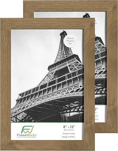 Vista 158 de FrameWorks Marco para póster de madera de 18 x 24 pulgadas, marcos clásicos de color negro mate con vidrio acrílico inastillable, fotos, pósters