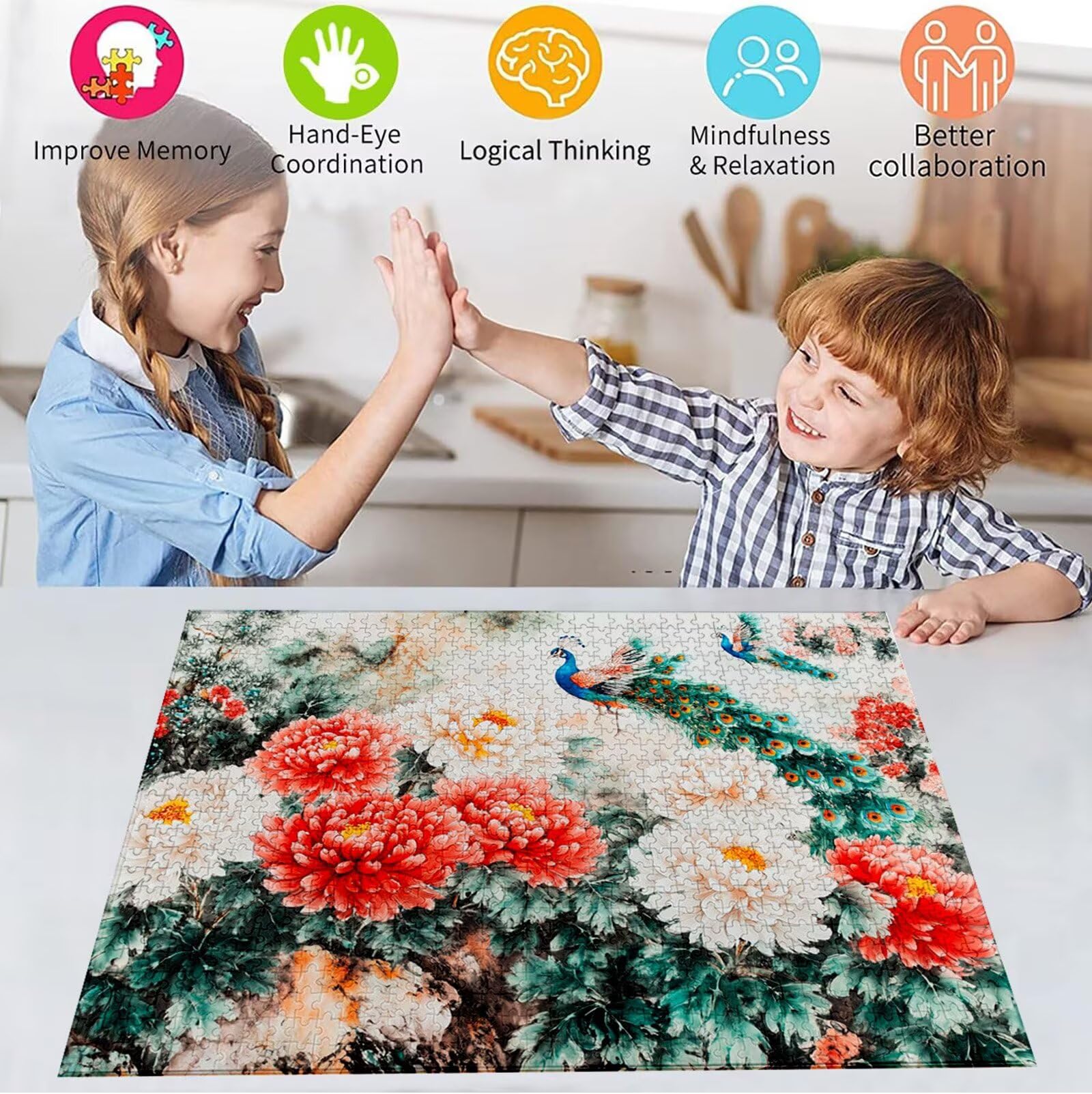 Puzzle 5000 Pezzi, 3 4 5 Anni Puzzle Fiore 6 7 8 Anni Giochi Educativi Sostenibili Con Motivi Per Adulti Da Gioco in Legno Di Alta Qualità Jigsaw Fiore per Gioco Familiare, 2026 Regalo Natale H-5381