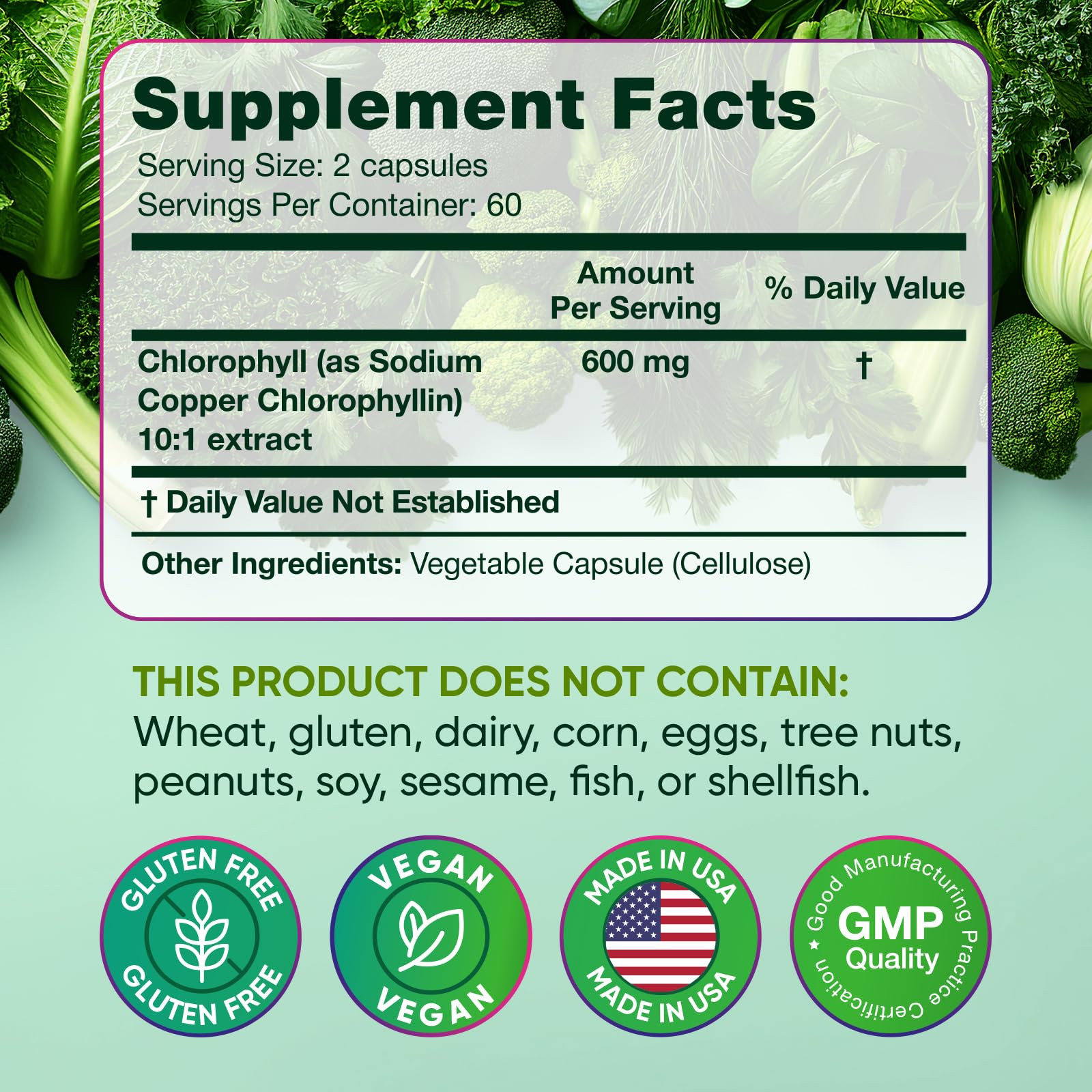 Chlorophyll Capsules 600 mg - Natural Chlorophyll Pills for Women & Men — Amazon image 8