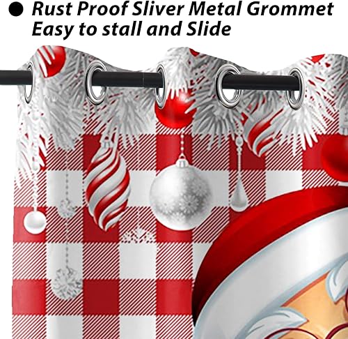 Miniatura 10 de Baocicco Cortinas opacas de Navidad para dormitorio, sala de estar, árbol de Navidad, chimenea, cortinas de ventana con ojales, cortinas familiares