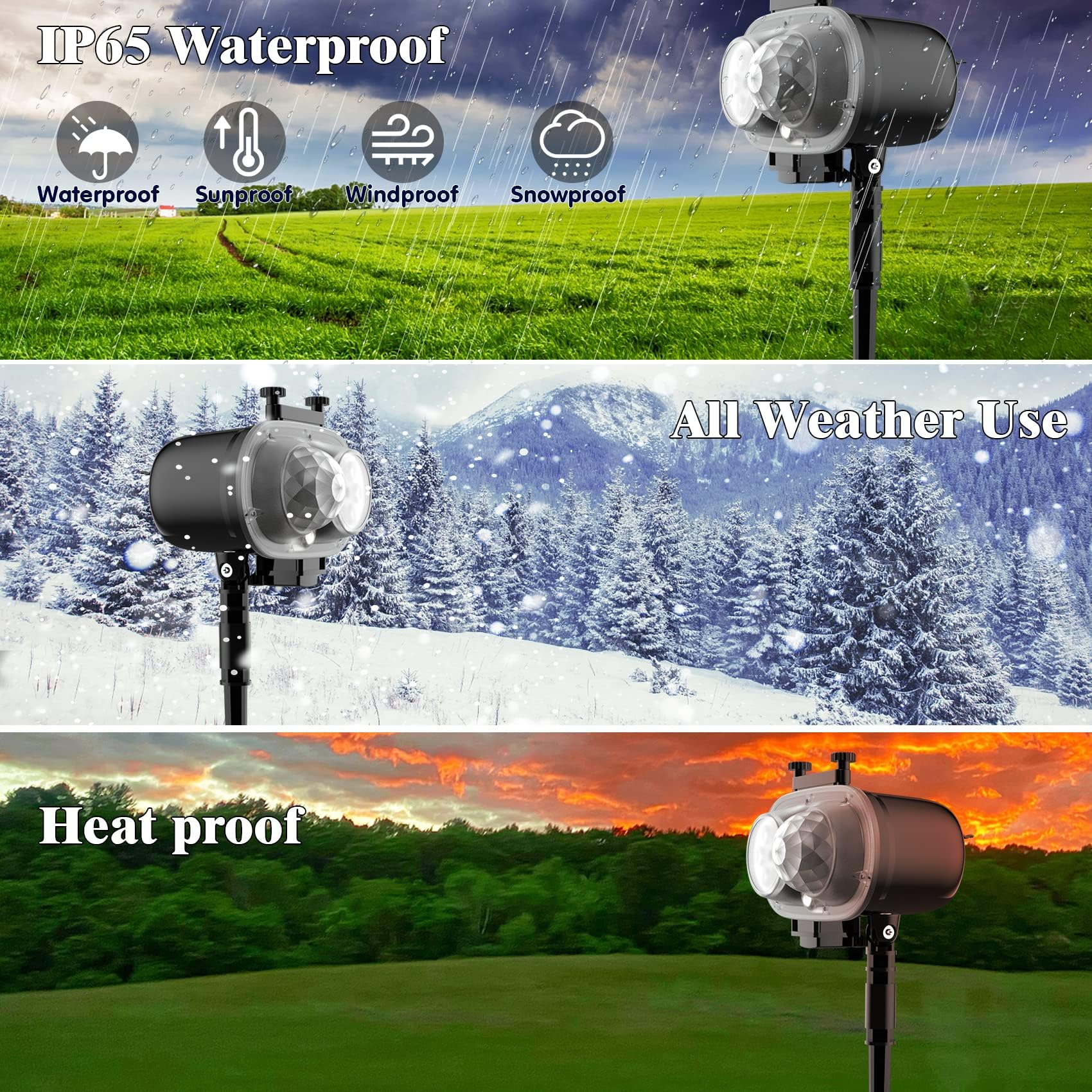 Projektor Weihnachten, Weihnachten Halloween or Lichter Outdoor 3D Welle & 16 Muster Wasserdicht or for Indoor Halloween Urlaub(Ripple Without Laser)