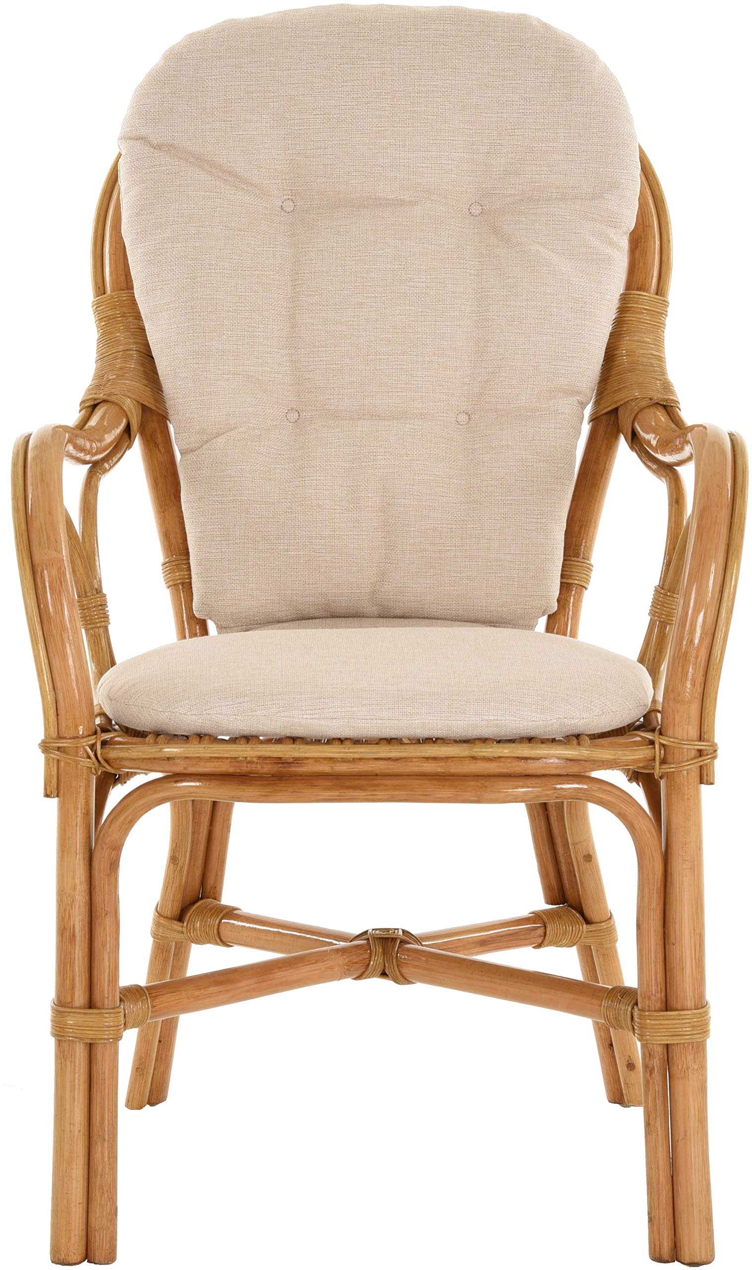 Rattan Wintergartenset Capri Rattanset 5 teilig Wintergarten Rattan Garnitur 4 Personen Sitzgruppe Natur Rattanmöbel Set Rattangruppe (Honig - Dunkel)
