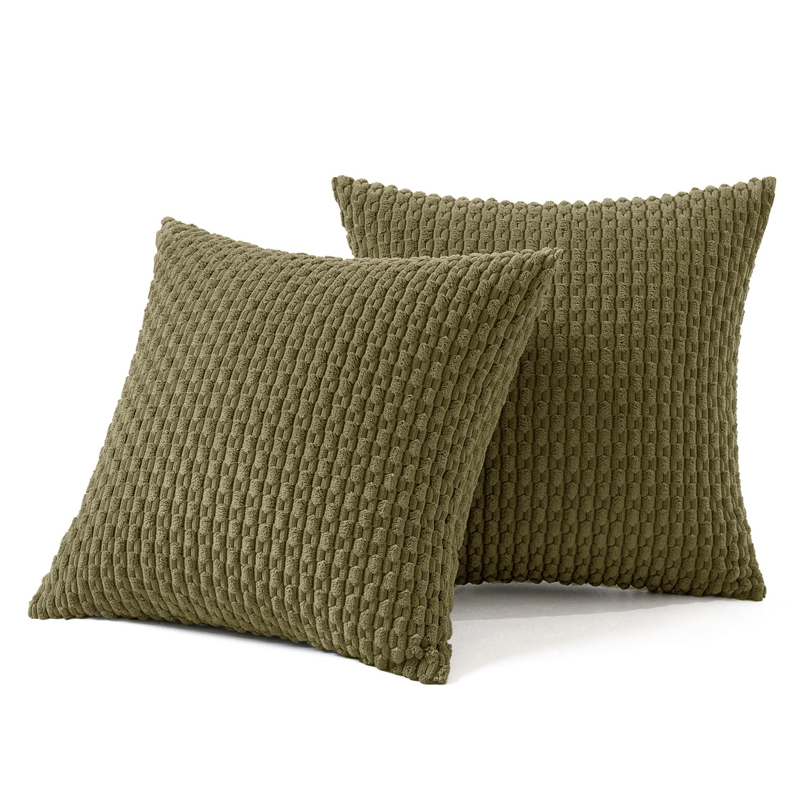 オリーブグリーン ベルベット クッションカバー 59×59cm グリーン　2枚 オリーブグリーン ベルベット クッションカバー 59×59cm