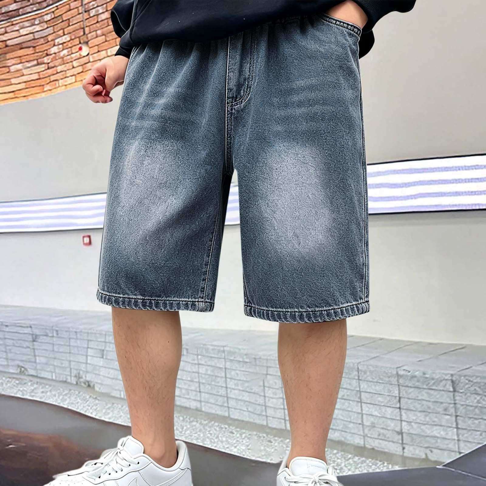 Générique Short Baggy en Jean pour GarçOns Short Baggy Garcon Pantalons Court Baggys LéGer Pantalon Jeans 3/4, Bermuda Jeans GarçOns Bleu Enfant Mode Denim Pantacourt Streetwear Outdoor 5-14Ans