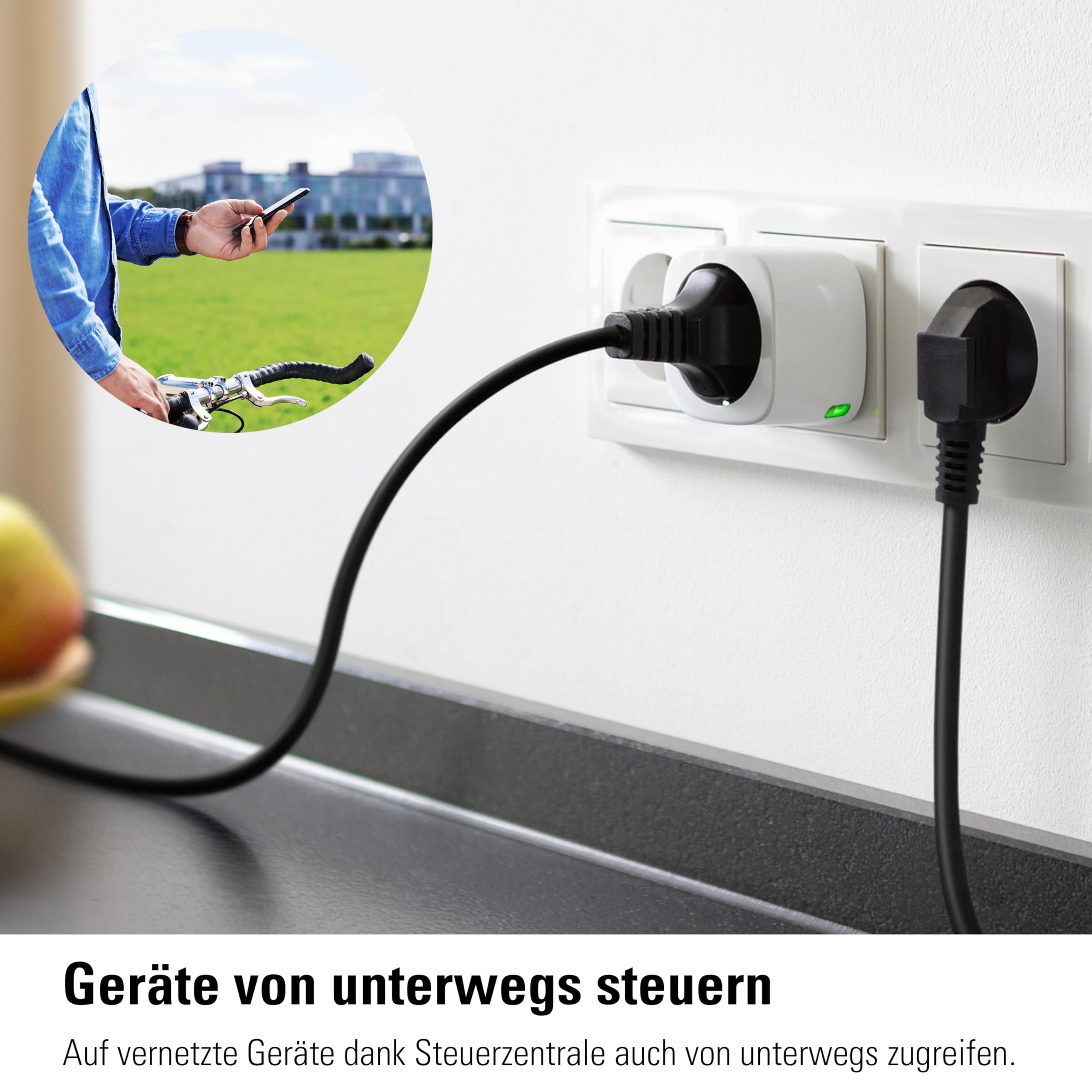 Eve Energy (Matter) – Smarte Steckdose, Verbrauchsmessung, App-/Sprachsteuerung, TÜV-zertifiziert, funktioniert mit Alexa/Apple/Google/SmartThings/Home Assistant, Thread Border Router nötig
