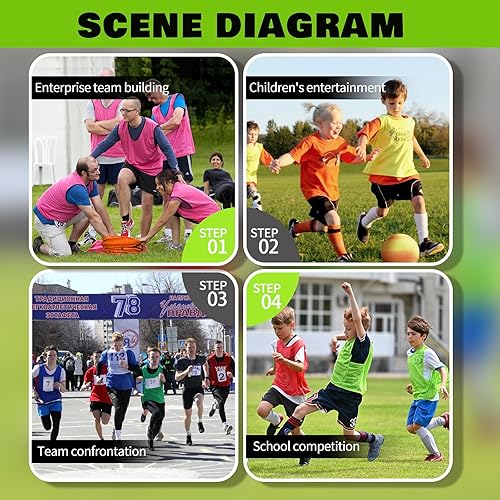 Miniatura 7 de 122448PCS Pinnies Youth Team Pennies para Deportes Niños y Chalecos Scrimmage para Fútbol Baloncesto Jersey Practice