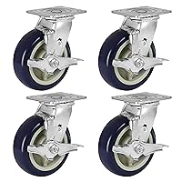 Vista 105 de Caster Wheels 8 inch Heavy Duty Casters, Industrial Casters with Polyurethane Wheel and Precision Ball Bearing-1200 Lbs Per Casters-Widely Used in