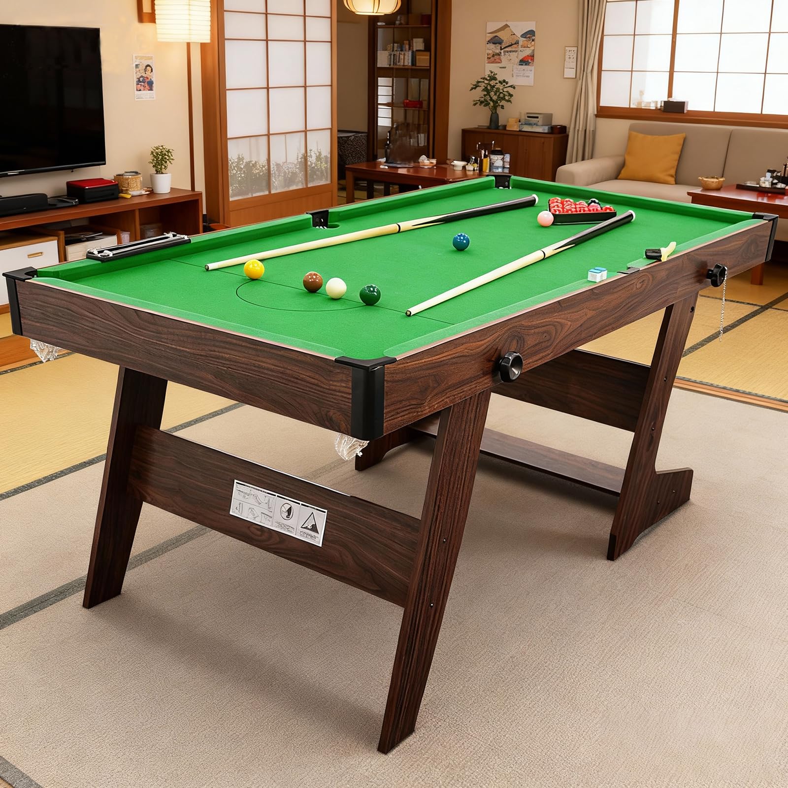 Amazon.co.jp: HLC 6フィート 折りたたみ式 ビリヤードテーブル 家庭用