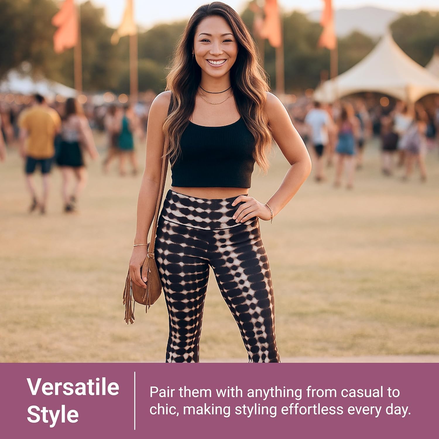 SATINA High Waisted Flare Leggings for Women - Yoga Pants for Women - Buttery Soft Bell Bottom Palazzo - Versatile Sizing - Image 2