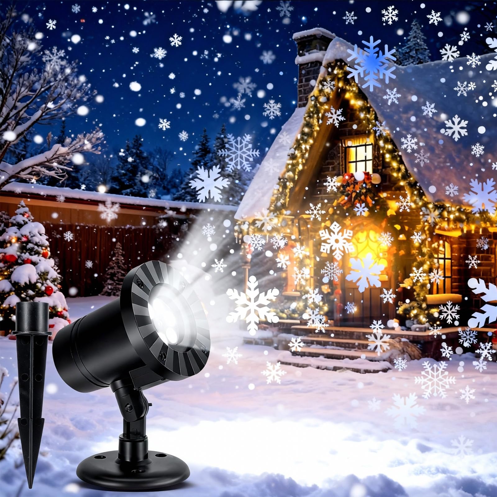 Proiettore LED Monzana Cielo Stellato | Faretto Da Giardino Con Motivo Stelle IP44 | Luce Esterna Con Timer E Piolo | Per Natale E Feste In Giardino - 4