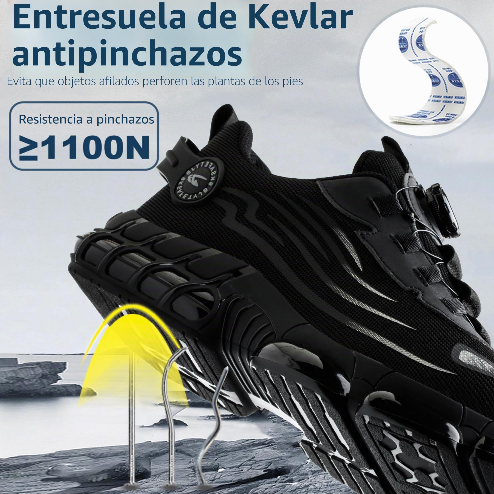 Zapatos de Seguridad para Hombre Mujer Ligeros Zapatos de Trabajo