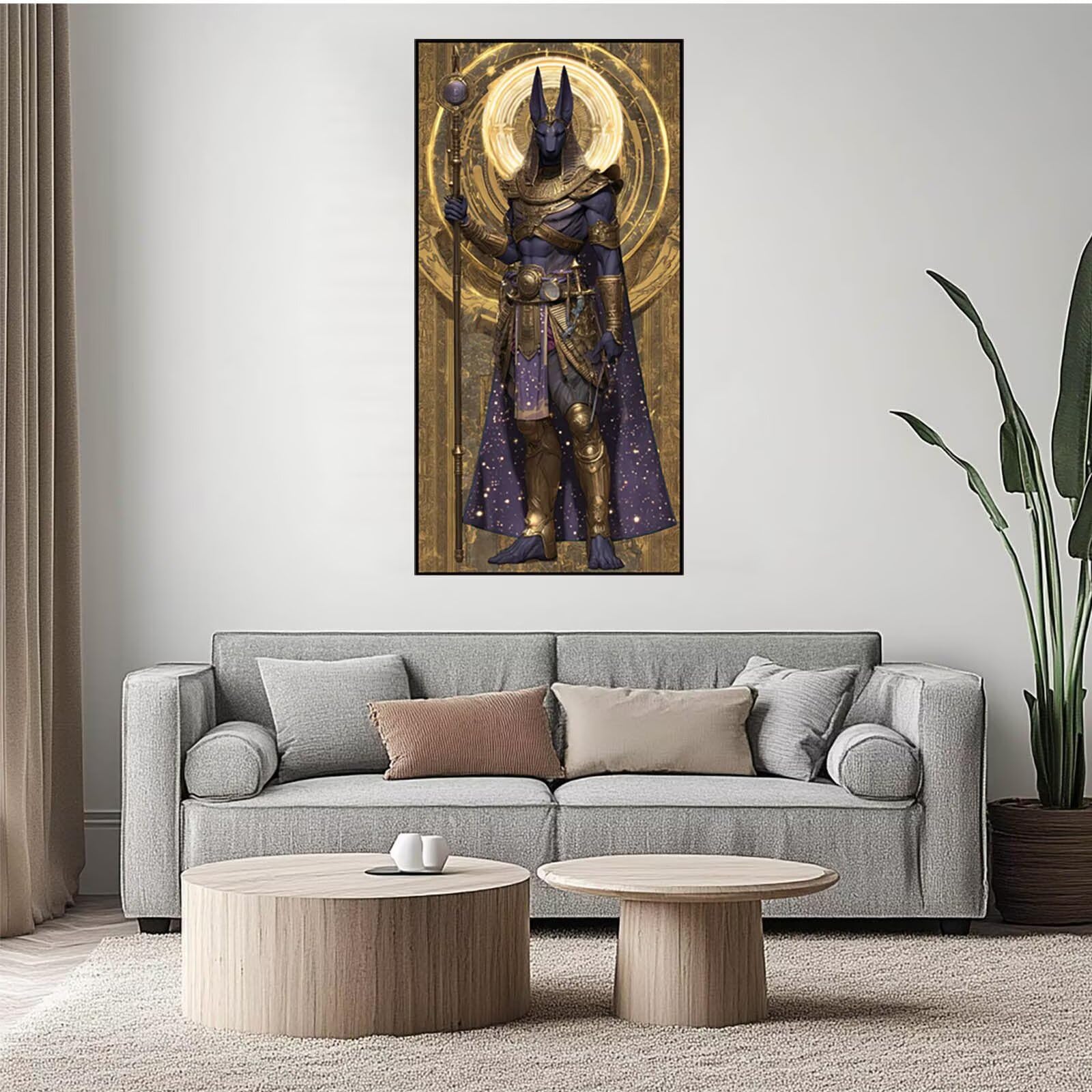Diamentowe malowanie Anubis, diamentowe malowanie dla dorosłych początkujący 120 x 60 cm, Egipt diamentowy zestaw do haftu górskiego, zestaw do haftu krzyżykowego, prezent dla kobiet DZSH2776