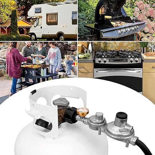 Miniatura 4 de Onlyfire Regulador vertical de propano de dos etapas con conexión QCC1 y medidor de tanque, salida NPT hembra de 38 pulgadas para parrillas de gas,