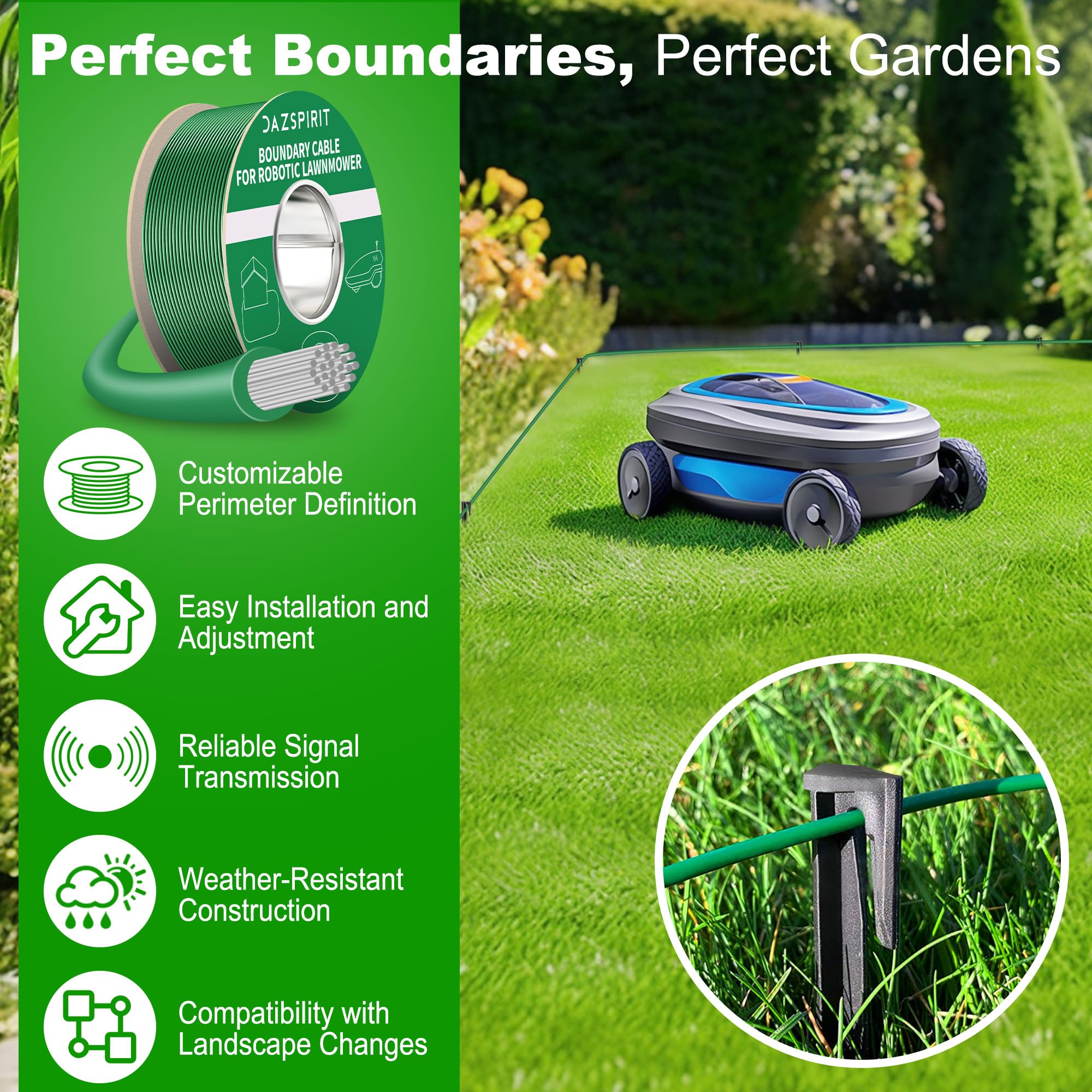 Kit Cavo Perimetrale Robot Tagliaerba 125m + Picchetti - Compatibile Con Gardena, Bosch, Worx - Foto 9