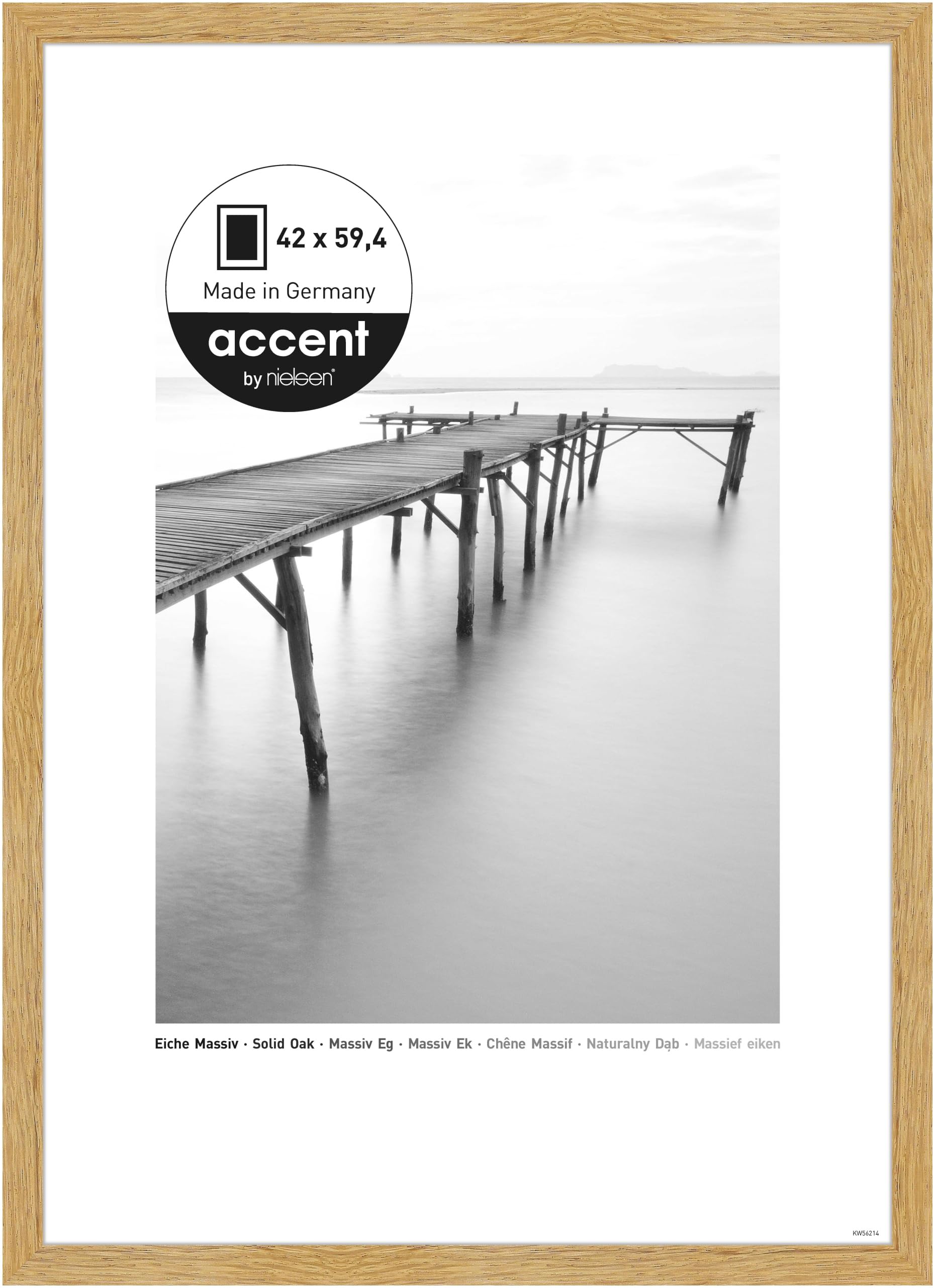 Sponsored Ad – accent by nielsen Scandic - Oak Wooden Picture Frame - A2, 42x59.4cm with Float Glass – Modern Scandinavian Design