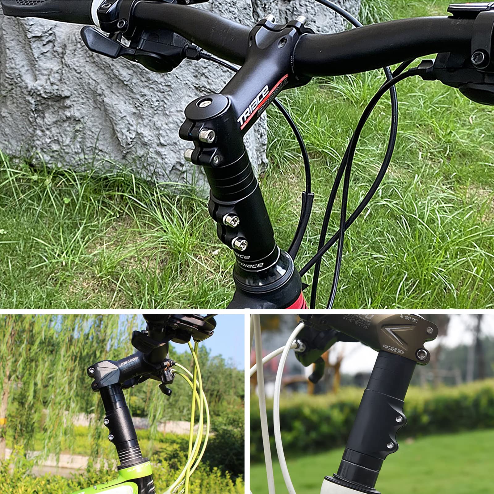 Podwyższenie kierownicy rowerowej, rower MTB z kluczem sześciokątnym, adapter do widelca 28,6 mm, stop aluminium, kolor czarny