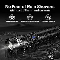 Vista 7 de Linternas Recargables Paquete de 2, Linterna Super Brillante de Altos Lúmenes, 5 Modos con Zoom Linternas con Pantalla Digital LCD, Potentes