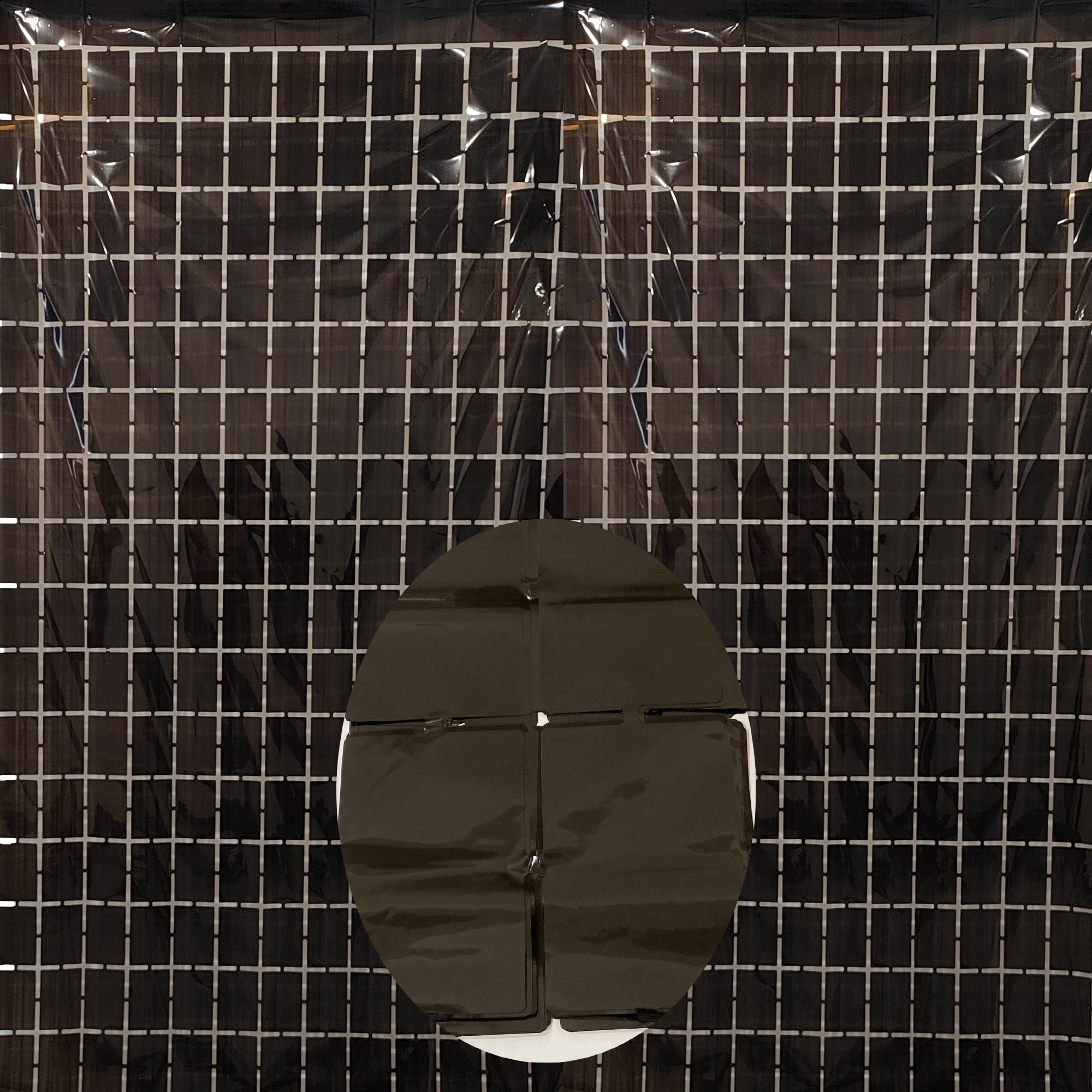 Prudance 2 Pcs Black Foil Fringe Square Curtain Party Decorations,Sequin Square Curtain Photo Backdrop Props Suitable for Birthday Party Halloween