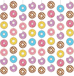 12 Packs Donut Birthday Party Banners Donut Garland Kit Donuts Hanging Swirl Donut Grow Up Party Supplies Decorations Donut Paper Cutouts for Baby Shower Party Home Classroom Favor Supplies Decor