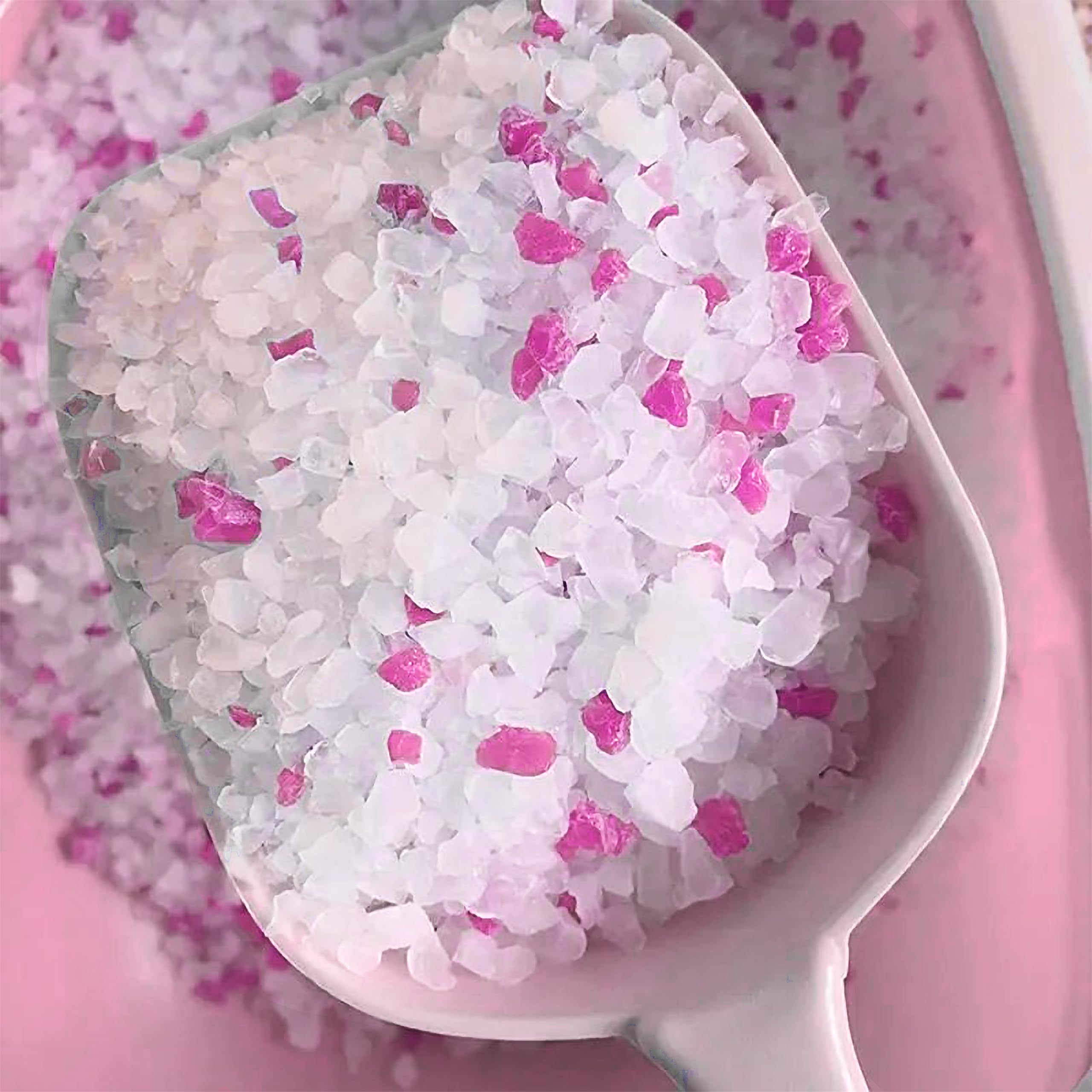 Silikat Katzenstreu mit Rosenduft - 100% Natürliches, Bio, Premium Silica Gel Katzenstreu, Antibakteriell & Staubfrei für Hygienische Katzentoiletten - Umweltfreundlich & Sicher