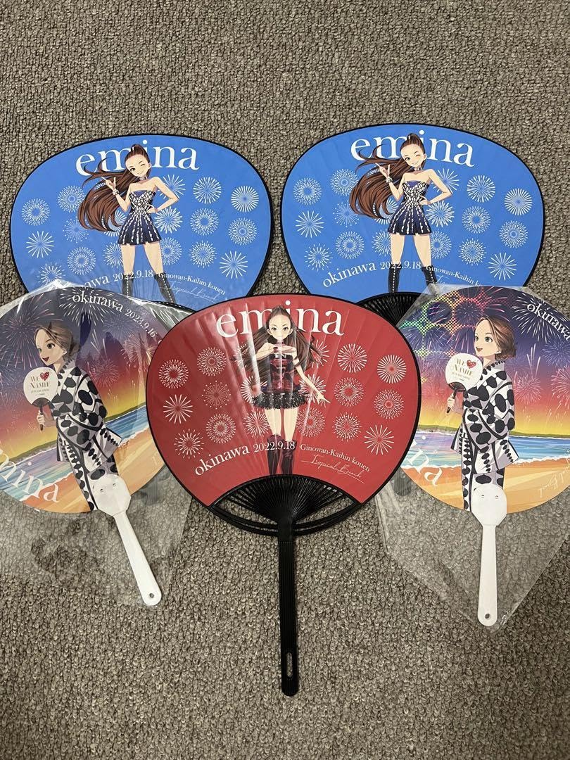 安室奈美恵　エミーナ　Tシャツ　ハンドタオル うちわ　セット売り　沖縄限定 安室奈美恵 エミーナ Tシャツ ハンドタオル うちわ セット売り
