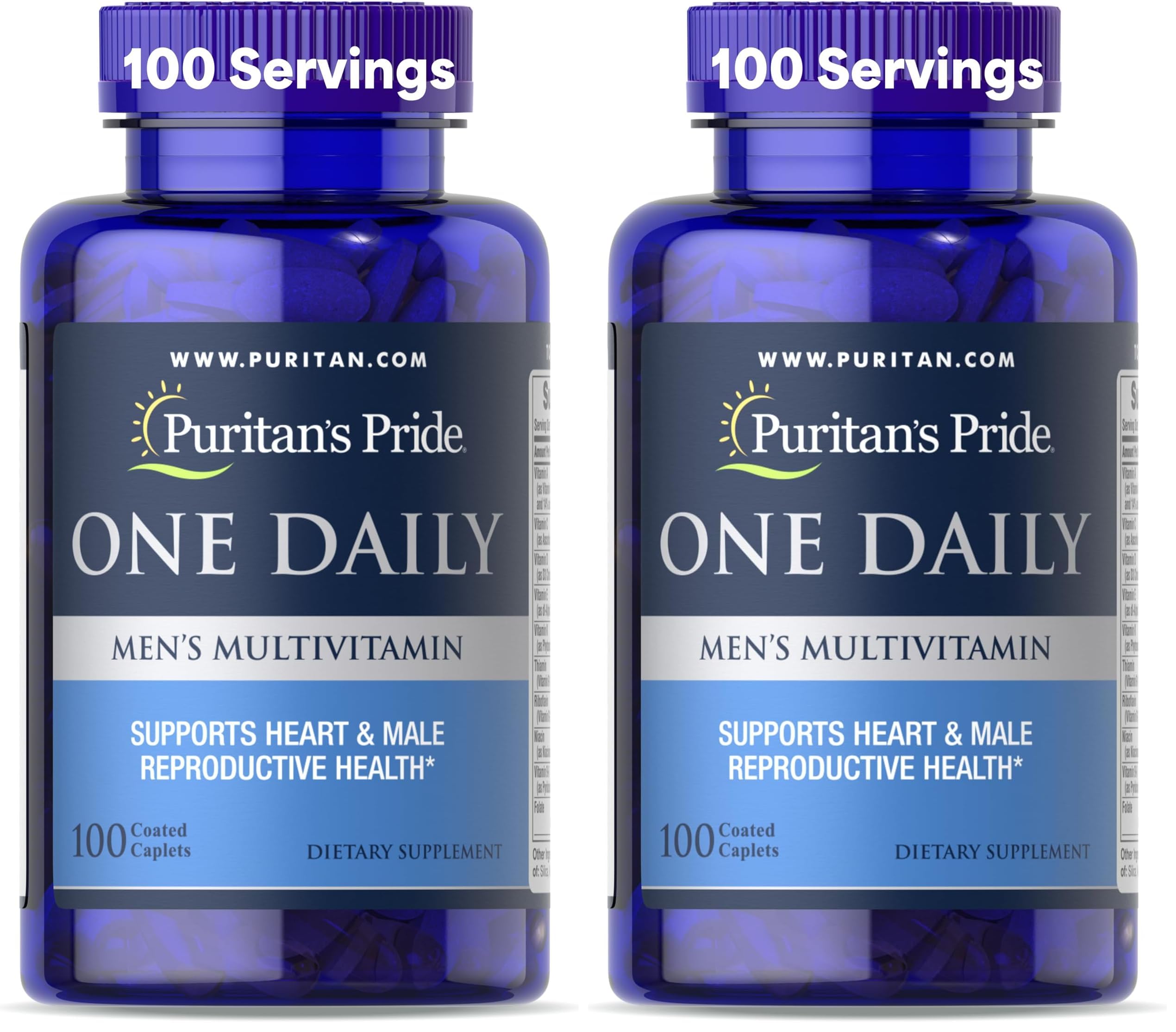 One Daily Mens Multivitamin Caplets, 100 Count (Pack of 2)