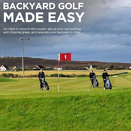 Miniatura 9 de KINGTOP - Juego de putting green de golf profesional, con mástil con bandera y hoyo, 6 pies, campo de golf para patio trasero, diseño portátil de 5
