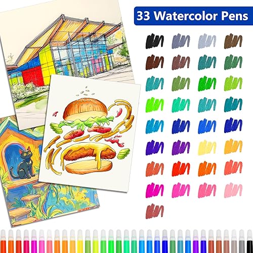 Miniatura 7 de Suministros de arte, juego de arte profesional de 144 piezas con estuche de aluminio portátil, kit de pintura de dibujo para regalos, adultos,