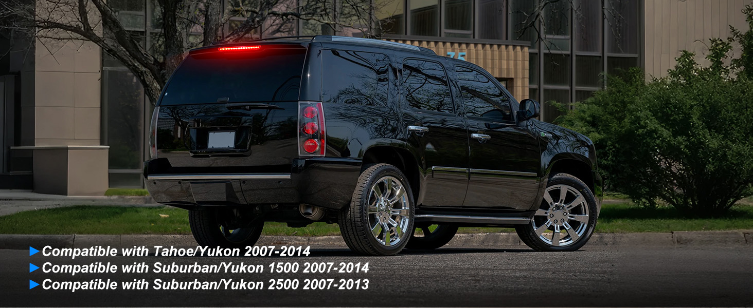 LED Third Brake Light Smoked Lens – Fits Chevy Tahoe/Yukon/Suburban 2007-2014 (Replaces OEM)