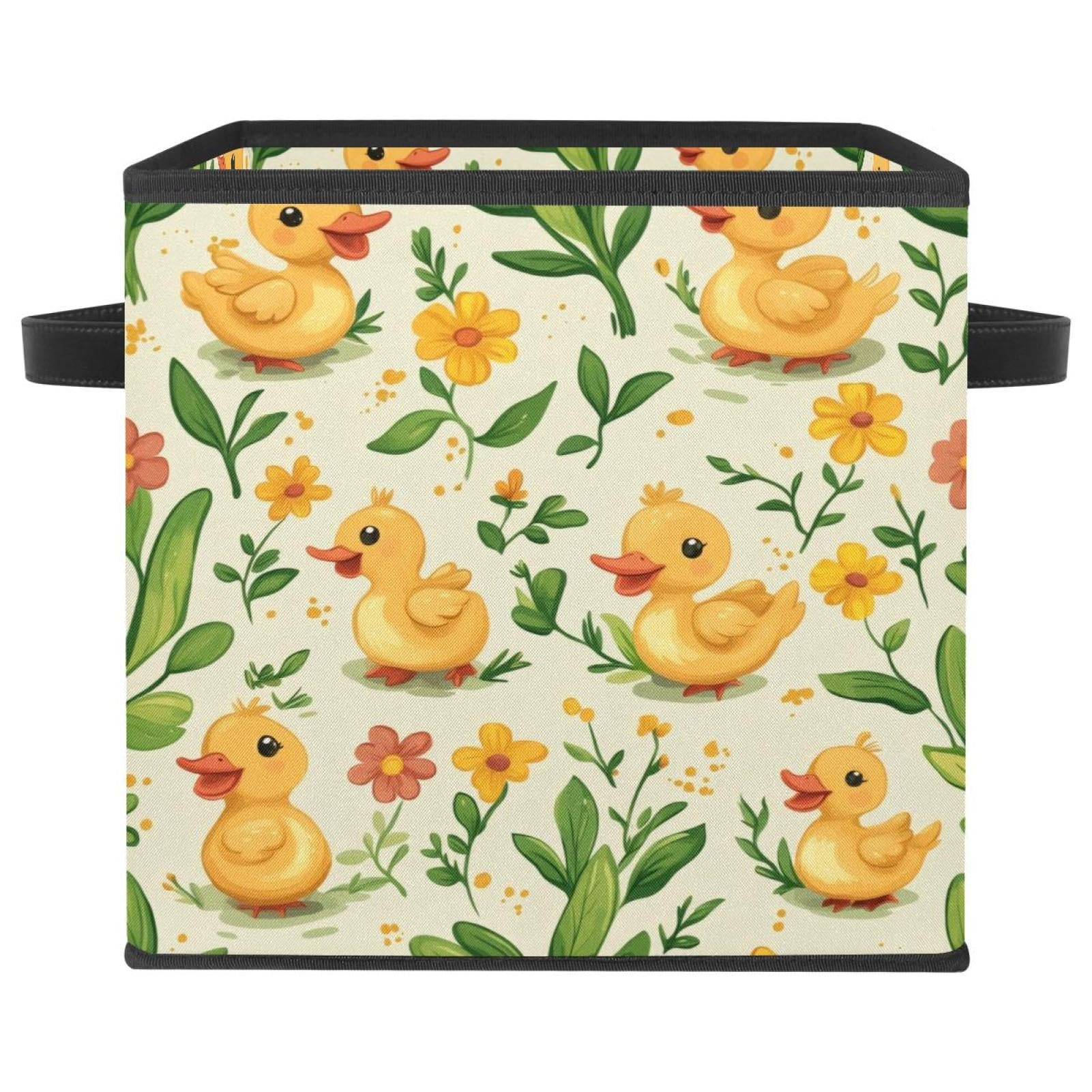 Paniers de rangement pliables Spring Ducks en tissu Oxford pour placard et vêtements