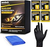 Semboh Ceramic Headlight Restoration Kit - No Sanding 2-Step Wipe-On, Restores Cloudy Headlights to Crystal Clear for Cars Trucks SUVs