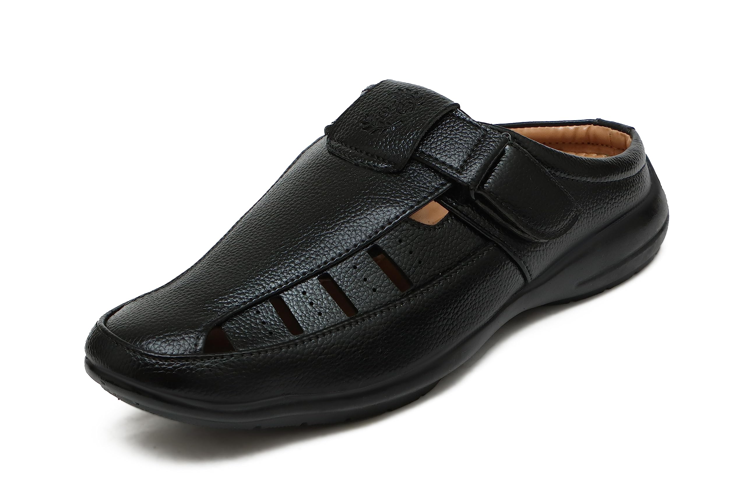 Heels County Black Vegan Leather Men Open Sandals - 08 UK (B0BHF2XFR7) Amazon Price History, Amazon Price Tracker