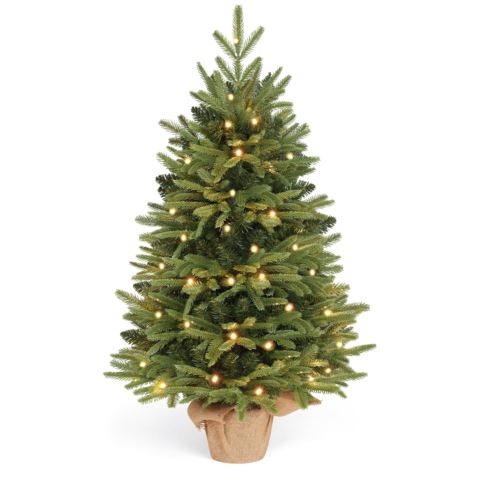 Hokeeper Sapin de Noël artificiel de 120 cm | Sapin de Noël artificiel en pot - Pour l'intérieur et l'extérieur - Branches réalistes en polyéthylène