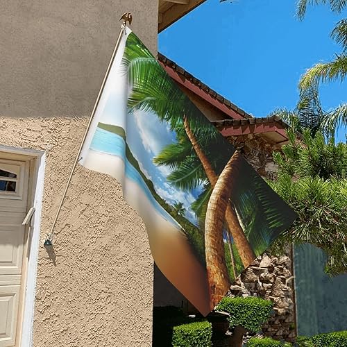Miniatura 6 de Abucaky Bandera de árbol tropical de playa de verano, 3 x 5 pies, bandera decorativa de poliéster duradero para el hogar, al aire libre e interior
