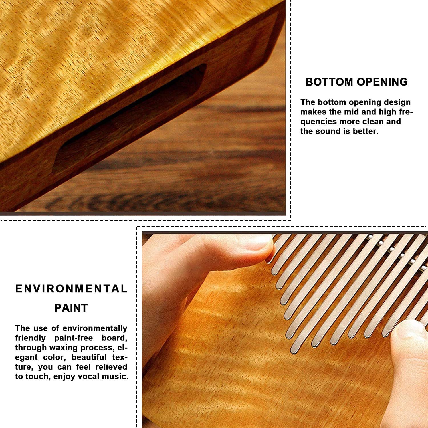 Kalimba Thumb Piano 17/21 Teclas, Exclusivo Piano de Madera con Sombra Dorada (trae Aroma) con Pastilla, Martillo de afinación, Caja, cancionero, Regalo para niños Adultos Principiantes