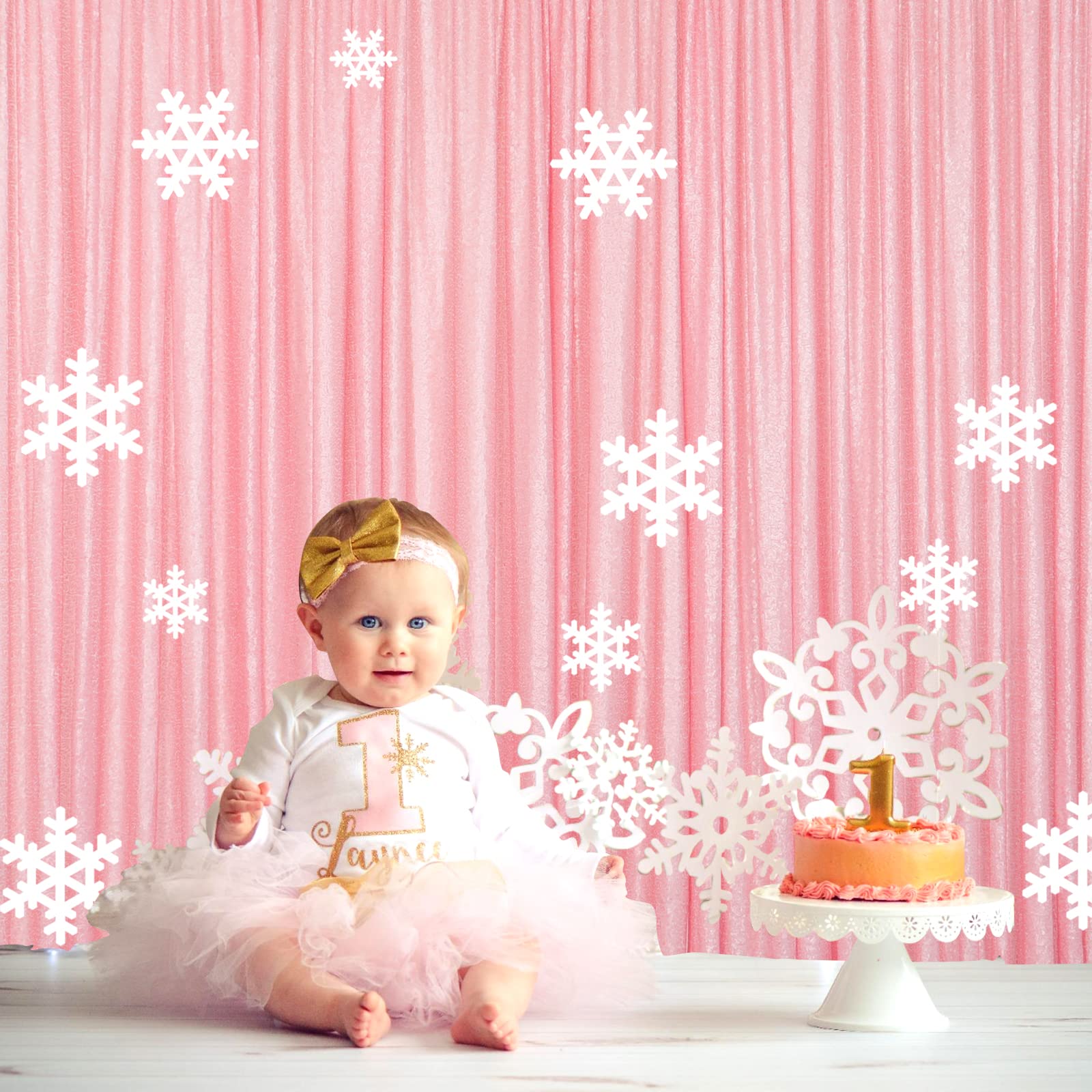 ShinyBeauty Sequin Backdrop 8ftx10ft Baby Pink Sequins Fabric Drapes Sparkle Backdrops for Photoshoot Glitter Curtain for Birthday Party Photography