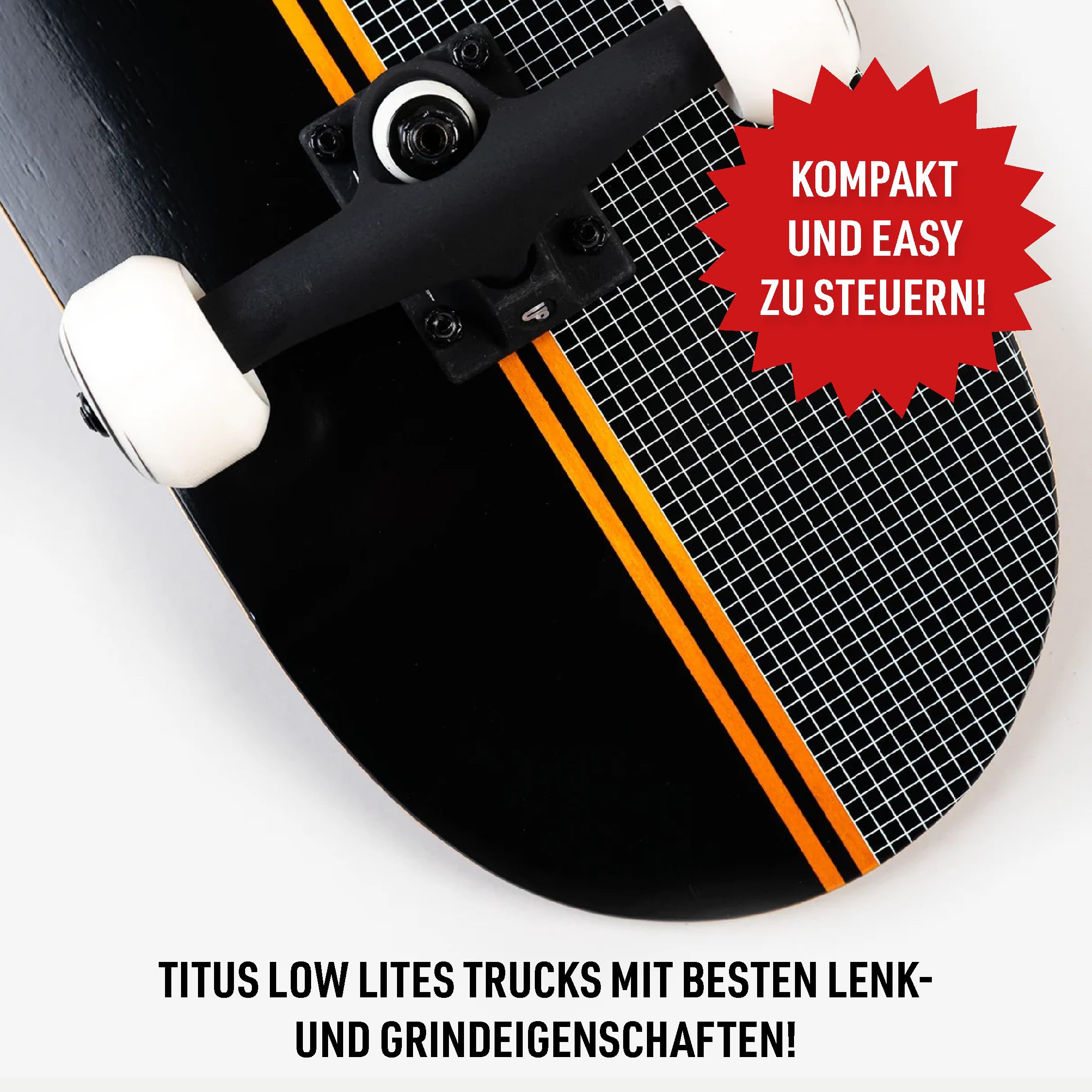 TITUS Skateboard Premium - Komplettboard – Skateboard Erwachsene, Jugendliche & Kinder ab 9 Jahre, für Fortgeschrittene
