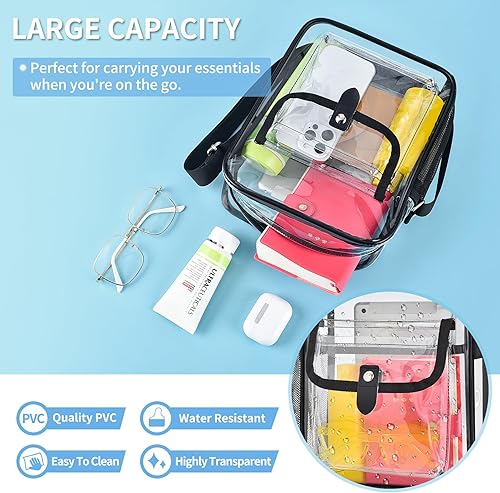 Miniatura 2 de Bolsa transparente aprobada para estadios, pequeña bolsa transparente para conciertos, festivales, deportes, eventos, eventos