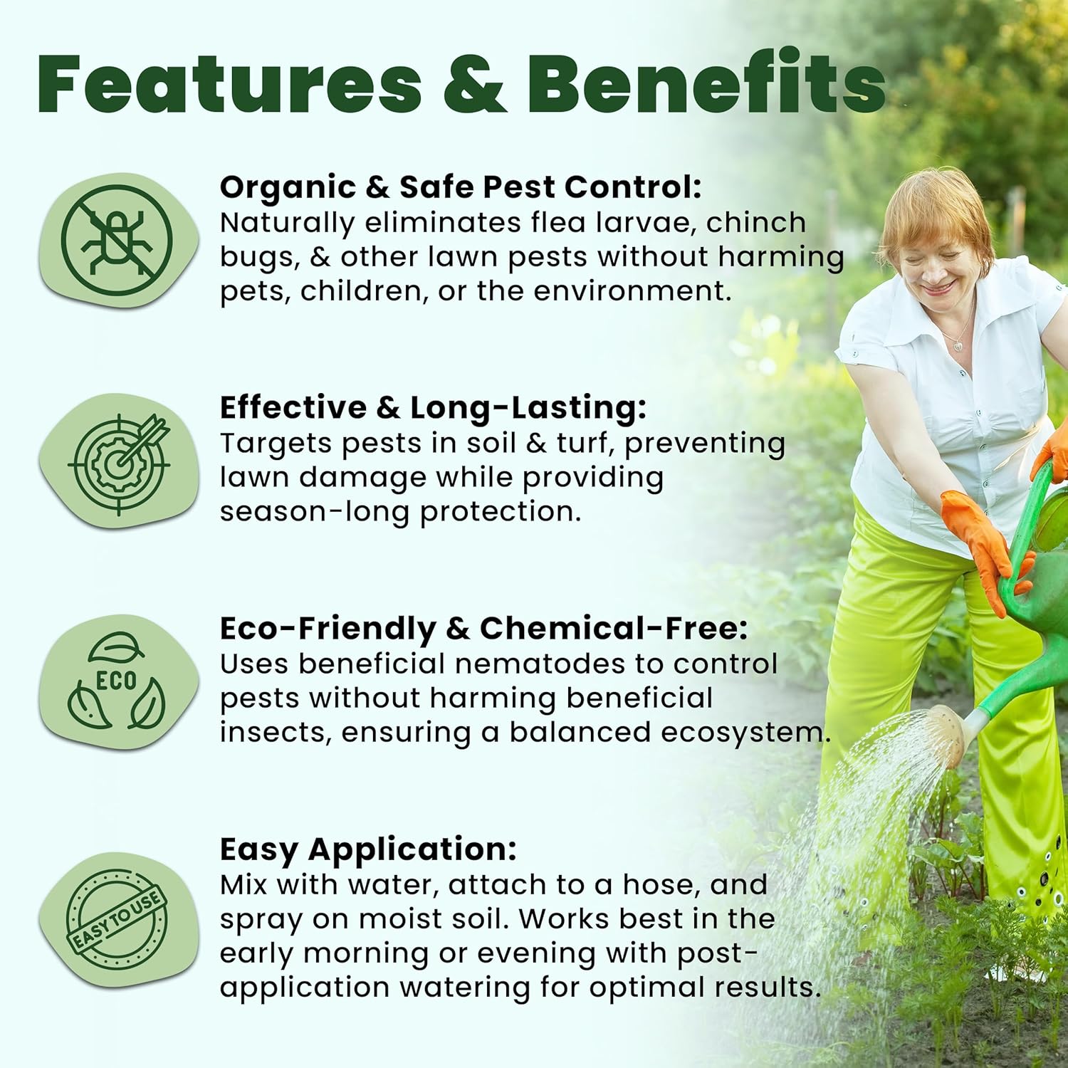 The Environmental Factor Natural Lawn Pest Control Nematodes. Organic Pest Control for Fleas, Chinch Bugs, Billbugs, Sod Webworms & Lawn Pests. Safe for Pets & Environment