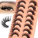 Mink Lashes Cat Eye Lashes Volume Fox Eye False Eyelashes Lashes Natural 6D D-Curly Volume Fake Eyelashes Soft Handmade Lashes that Look Like Extensions Lashes Pack