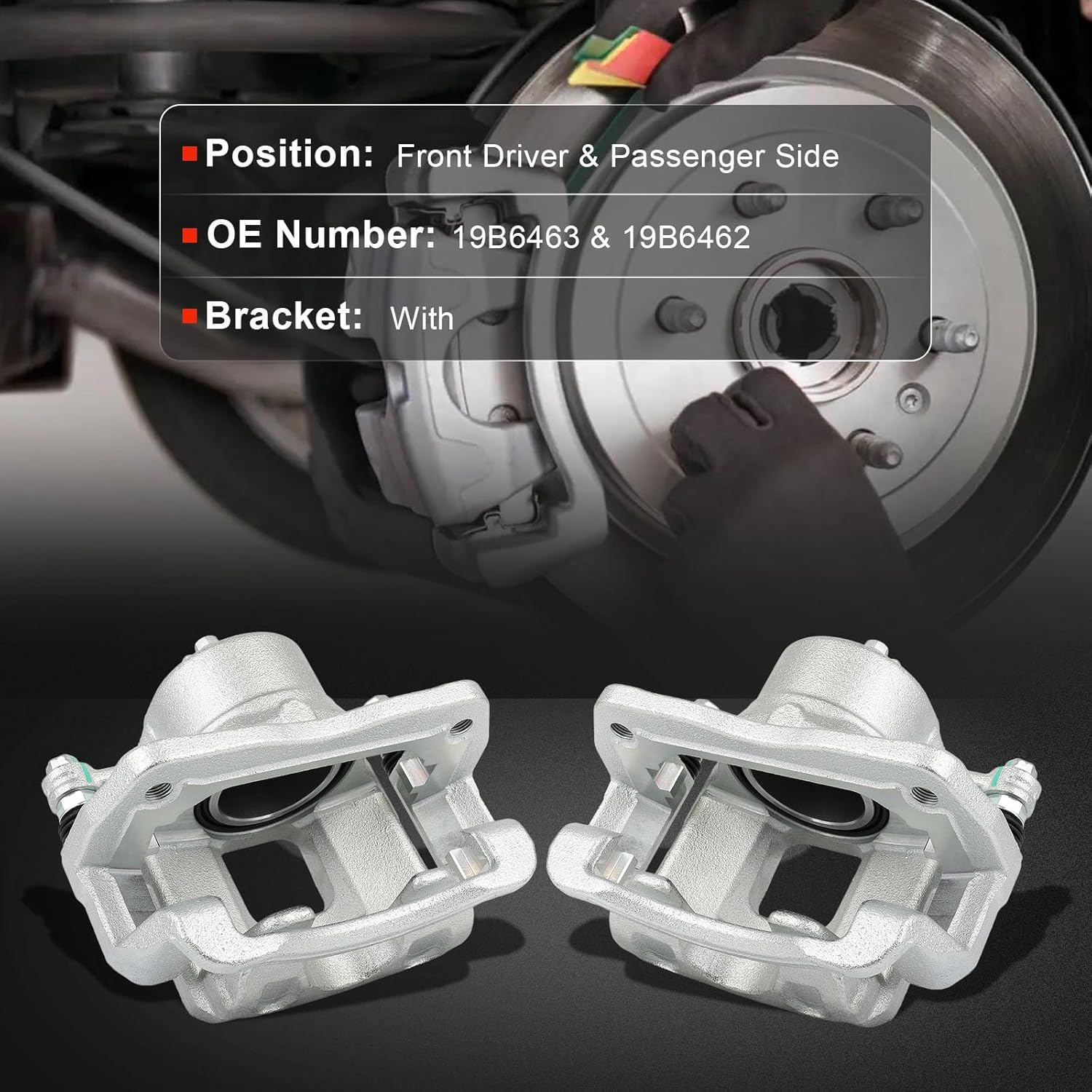 cciyu 19B6463 19B6462 Front Left & Right Brake Caliper With Bracket For Hyundai For Santa Fe 2010-2012,For Kia For Sorento 2011-2013