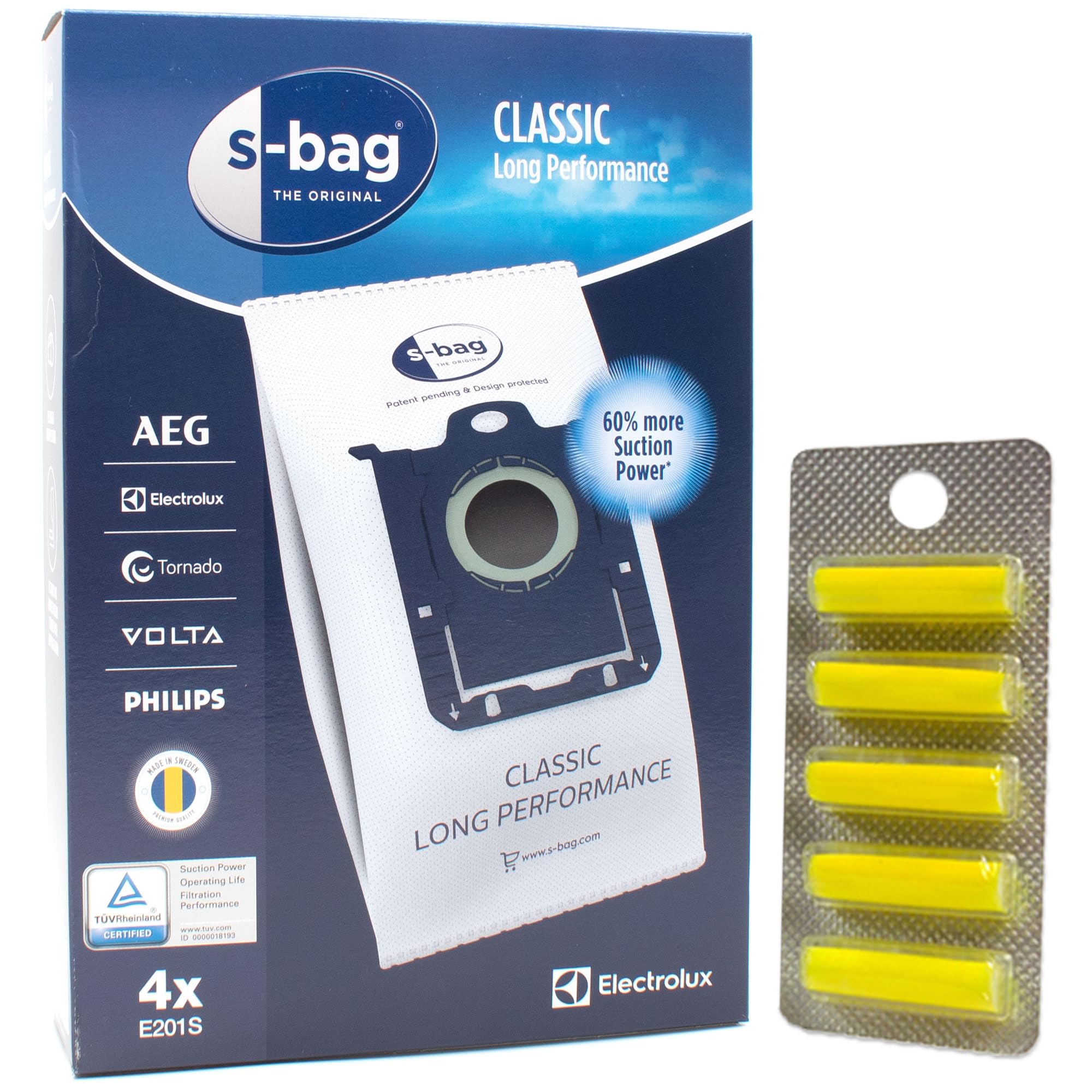 PakTrade 4 Vacuum Bags + 5 Fragrances Compatible with AEG-Electrolux UltraSilencer EL 7061A DeepClean, UltraSilencer EL 7061B DeepClean | 4 Bags, Air Fresheners, Accessories, Spare Parts