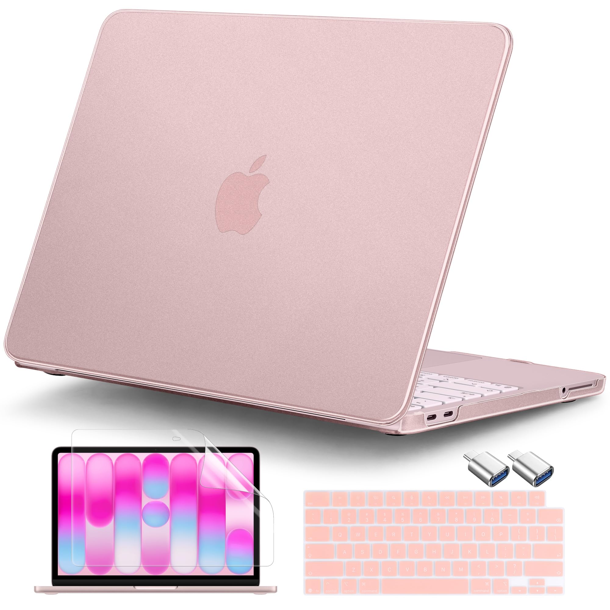 DONGKE Matte Frosted Compatible with MacBook Neo 13 Inch 2026 (Model A3404 | A18 Pro Chip) | Anti-Crack & Scratch & Fingerprint | 100% Match Official Color Blush