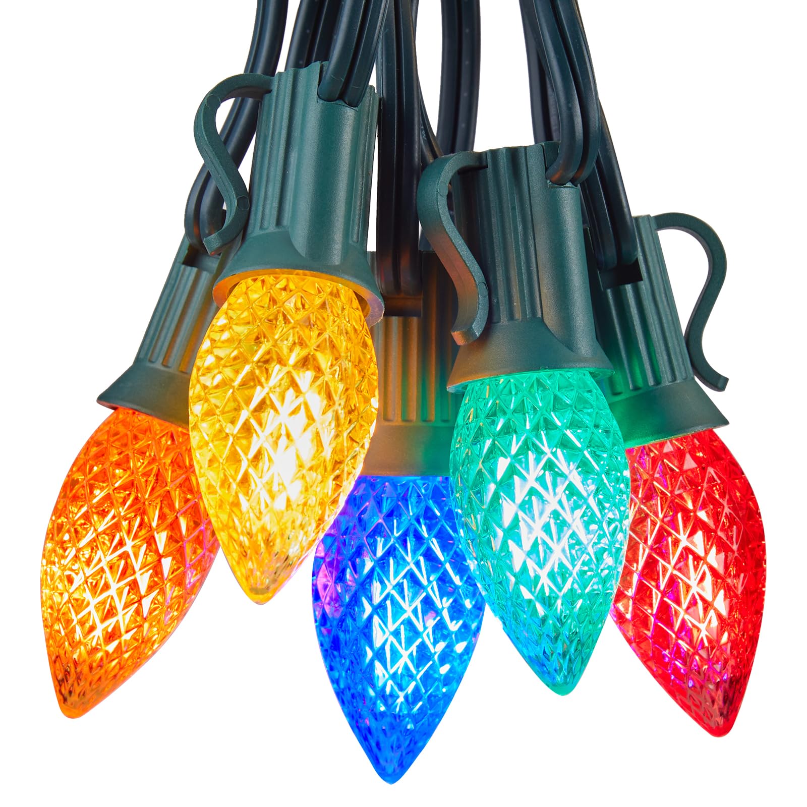 Amazon.com: Multicolor C7 LED Christmas Lights Outdoor, 34FT