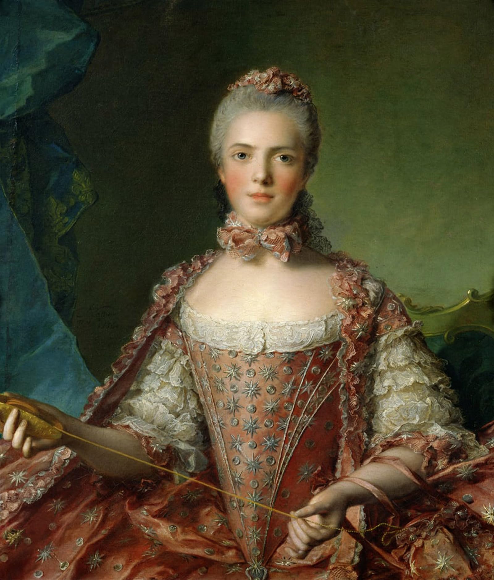ARTXLXXBN Famous Painting Canvas Artwork Graffiti Print Portrait of Marie Adelaide by Jean Marc Nattier Portrait Canvas Image for Home Decor 60x90cm
