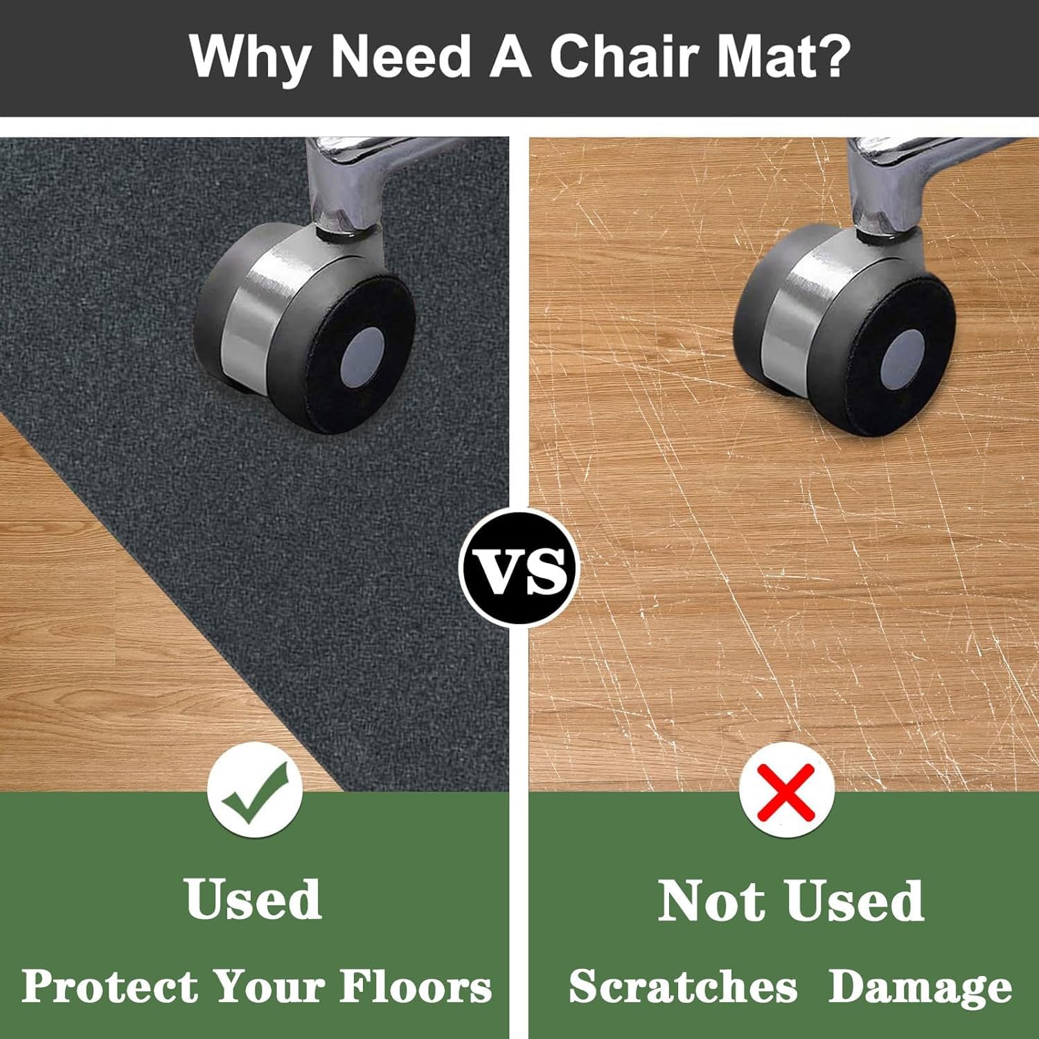 Tappetino Per Sedia Da Ufficio 70x100cm - Antiscivolo E Antigraffio Per Pavimenti