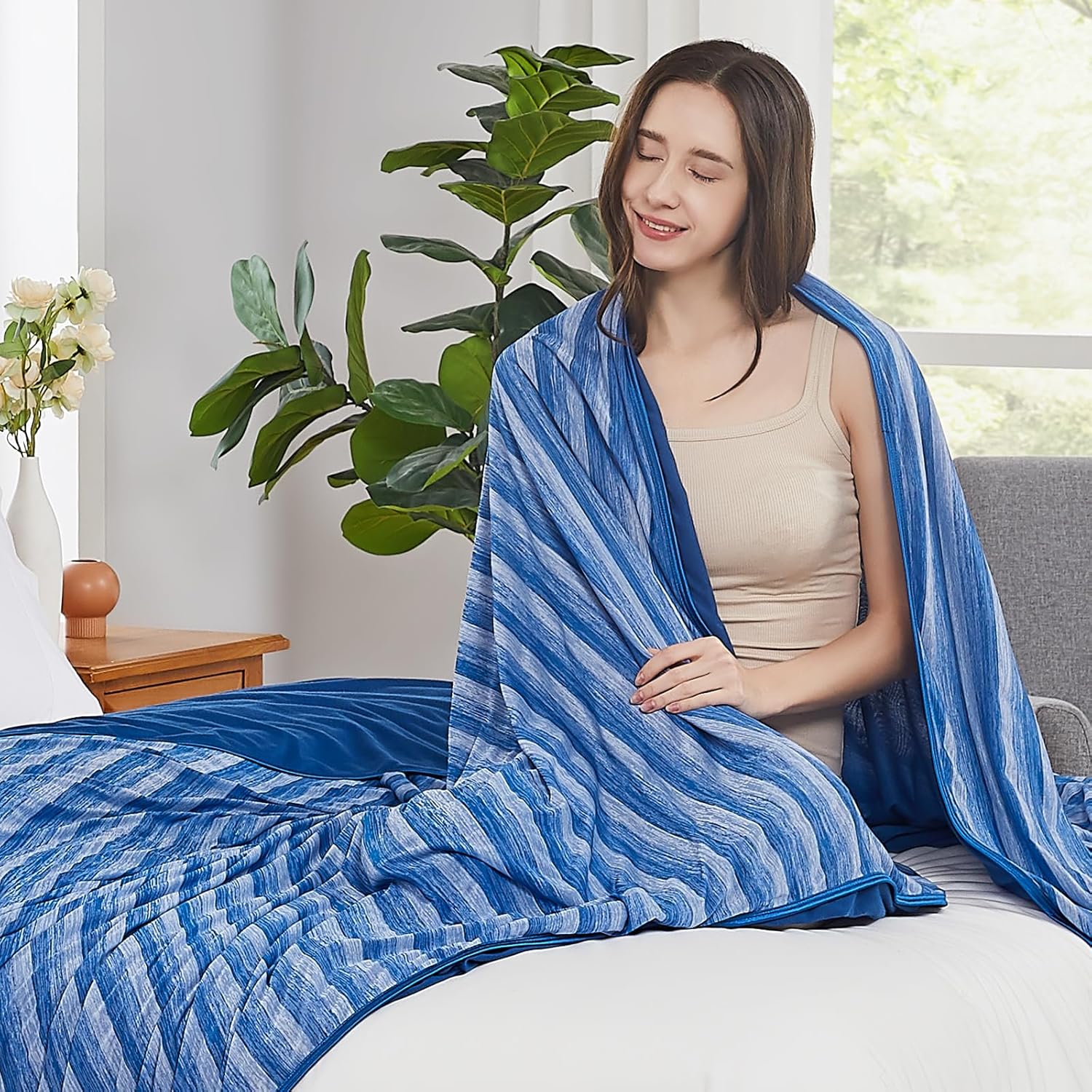 Temerk Cooling Blanket, 50"x70" Cooling Throw Bed Blankets