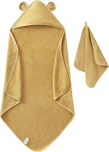 Miniatura 1 de SUZEL Juego de toallas de baño con capucha para bebé, viscosa suave de bambú, para recién nacidos, bebés, 30 x 30 pulgadas